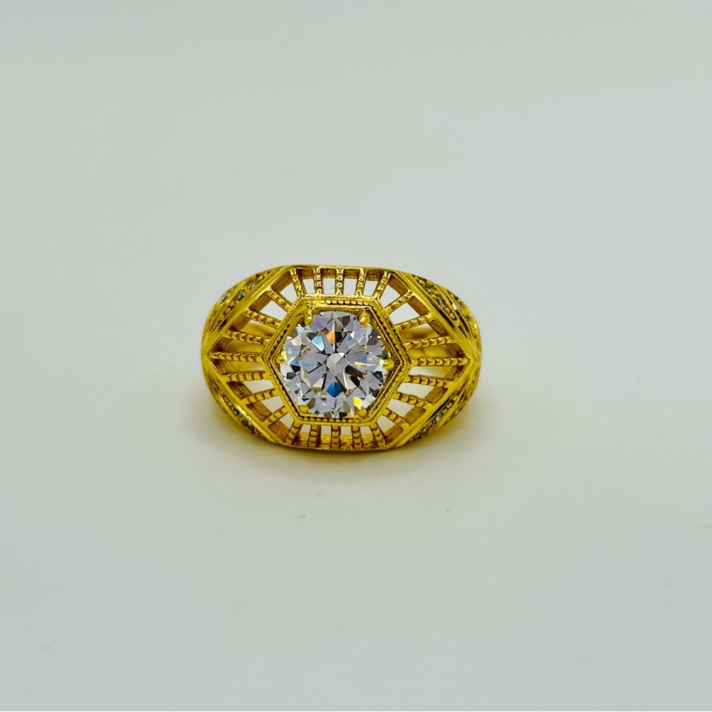 ZATO’S Gold Over 925 Sterling Silver Marquise Pavé Ring – Size 6